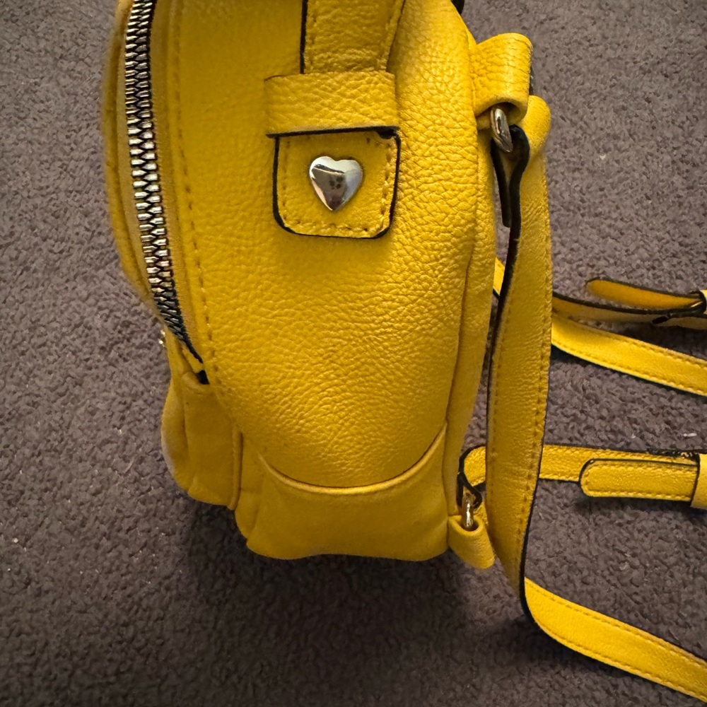Betsey Johnson Yellow Quilted Mini Backpack with Dog - Picture 4 of 7